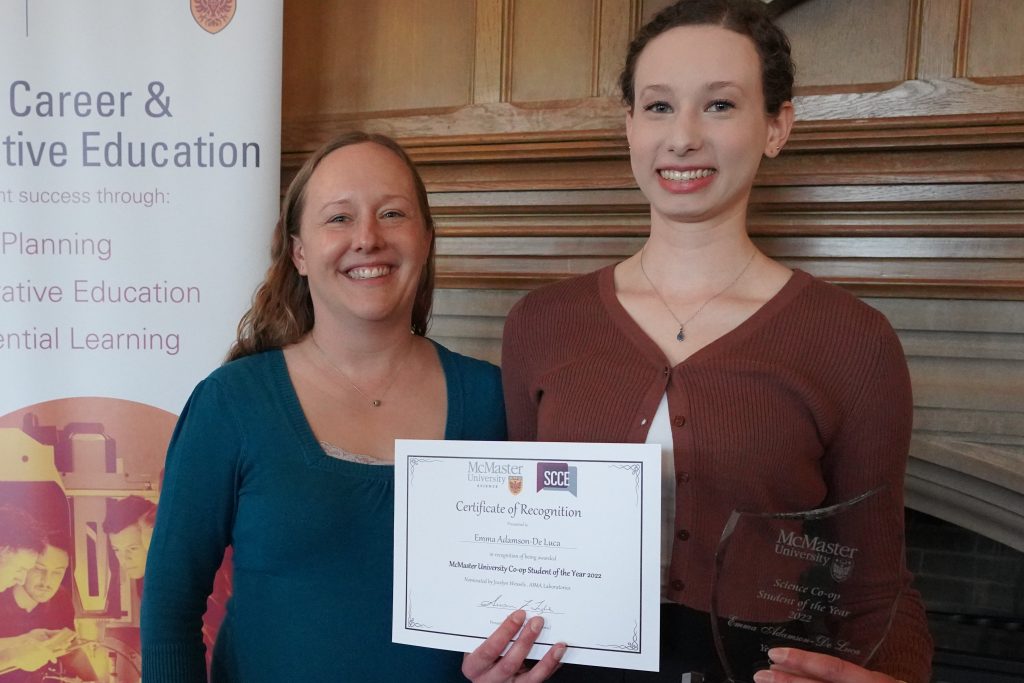 Emma from AIMA Labs named McMaster’s Co-op Student of the Year